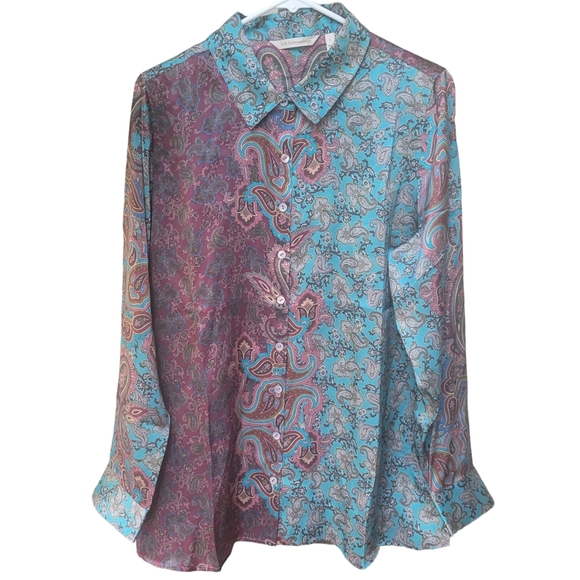 Soft Surrounding 100% Silk Lilit Blouse Size L  NWOT - Picture 2 of 16